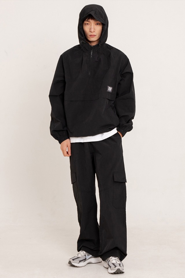 Hood Anorak 3-Piece Full Set Up (Black) CSOs-003 [Unisex] 
