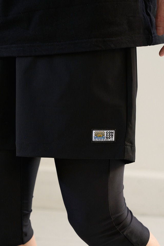 Basic Logo Label Light Summer Shorts (black) CSOp-218  [Unisex] 